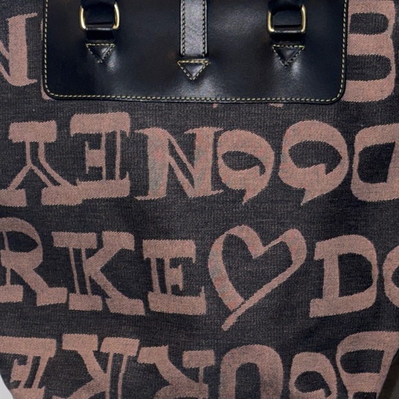 Dooney & Bourke Black and Tan Graphic Tote - Picture 2 of 4